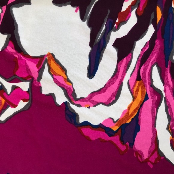 Tahari Purple Pink Geometric Floral Corpcore Cowl Neck Sleeveless‎ Tank Top Sz L - Picture 9 of 10